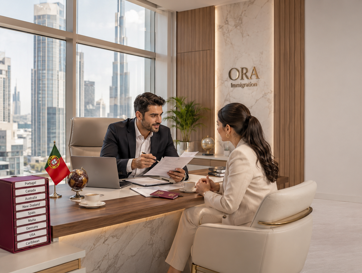 Professional immigration consultation at Ora Immigration office in Dubai for Portugal residency
