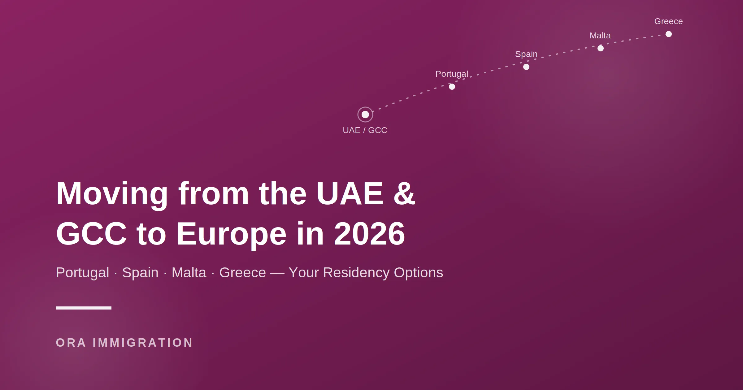 Moving from the UAE and GCC to Europe in 2026 — Portugal, Spain, Malta and Greece residency options